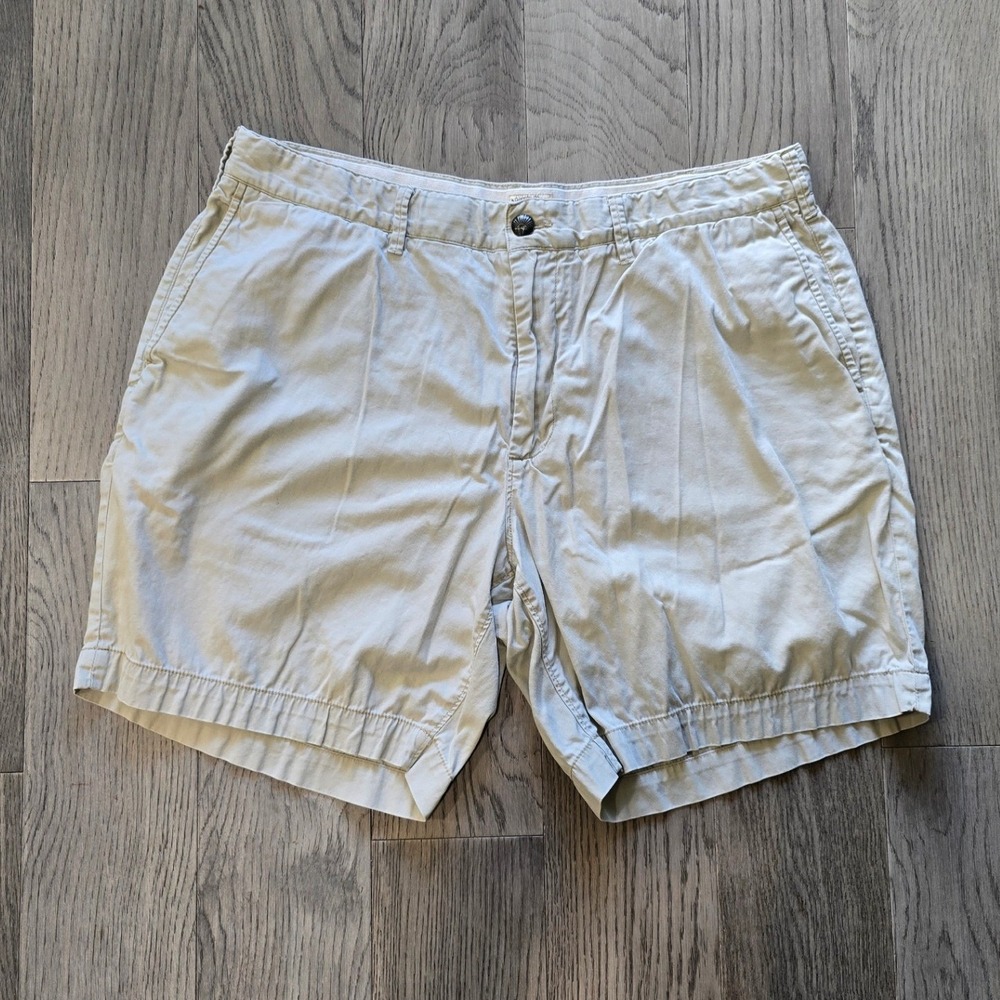 Faherty Chino Shorts Mens Size 35 Khaki Tan Organic Cotton